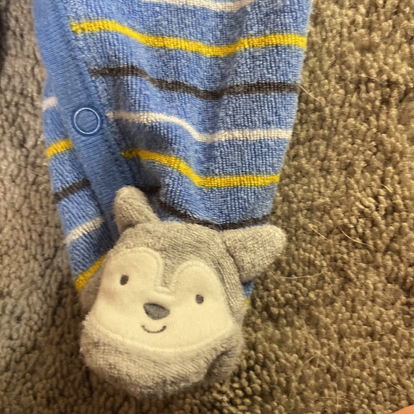 Carter’s Baby Sleeper Playsuit 2 Outfits Newborn Infant First Christmas & Dog - Picture 10 of 13